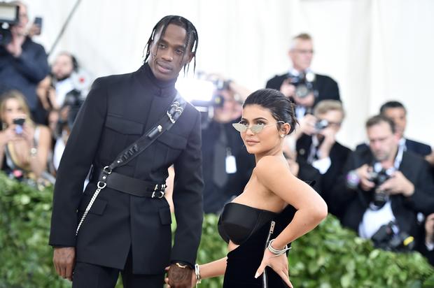 Travis Scott & Kylie Jenner Visit Nas’ Restaurant With Baby Stormi