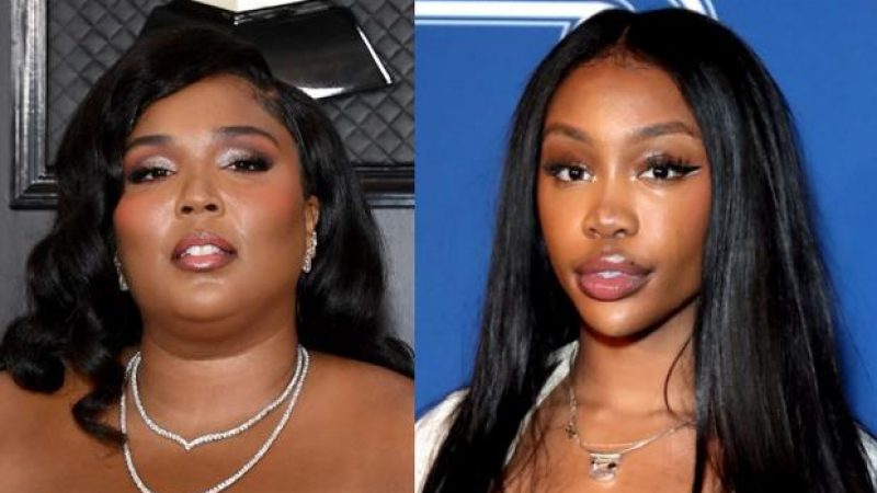 Lizzo & SZA Strike A Pose Together In Matching Red Lingerie For Valentine’s Day
