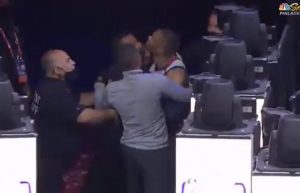 [WATCH] Russell Westbrook Held Back by Security After Fan Throws Popcorn at Him