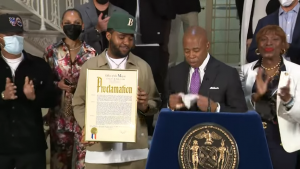 NYC Mayor Eric Adams Honors The Notorious B.I.G. at City Hall